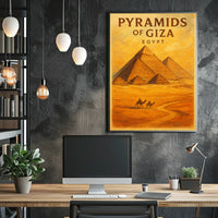 Giza Pyramids Traveler Vintage Typography Poster