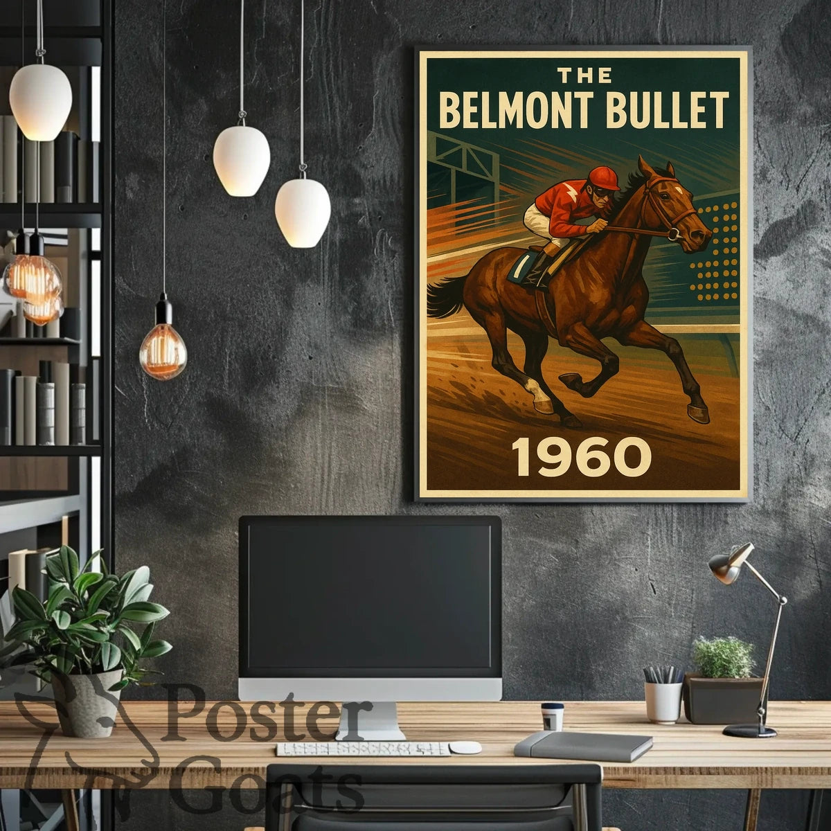 Belmont Bullet Vintage Sports Racing Poster
