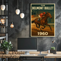 Belmont Bullet Vintage Sports Racing Poster