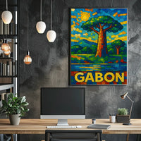 Gabon Mosaic Art Poster