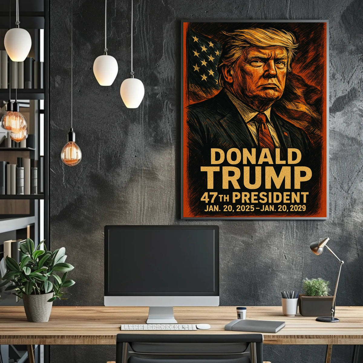 Trump Guardian American Spirit Patriotic Pop Art Portrait Bold Leadership Poster