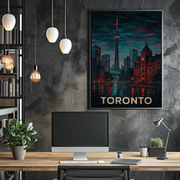 Toronto Skyline At Night Poster