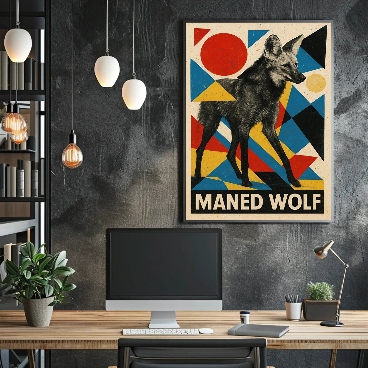 Maned Wolf Art Poster