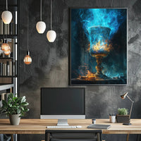 Mystical Chalice Fantasy Poster: Enchanting Fire Display PosterGoat