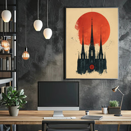 Mystical Owl in Enchanted Forest Art Poster PosterGoat