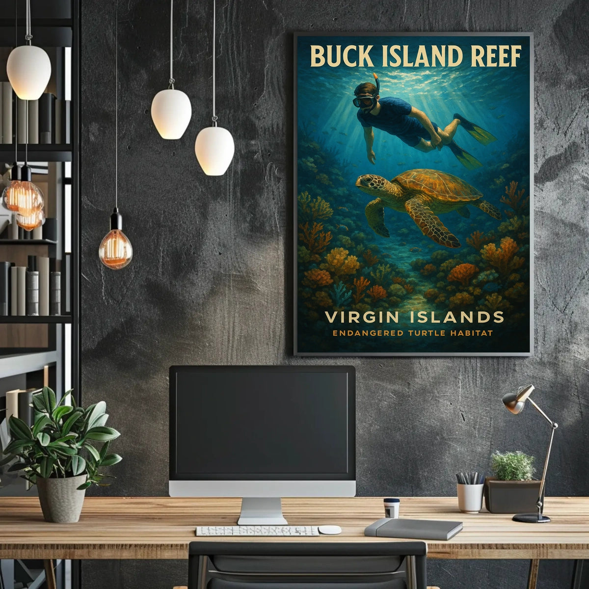 Buck Island Reef Endangered Turtle Poster
