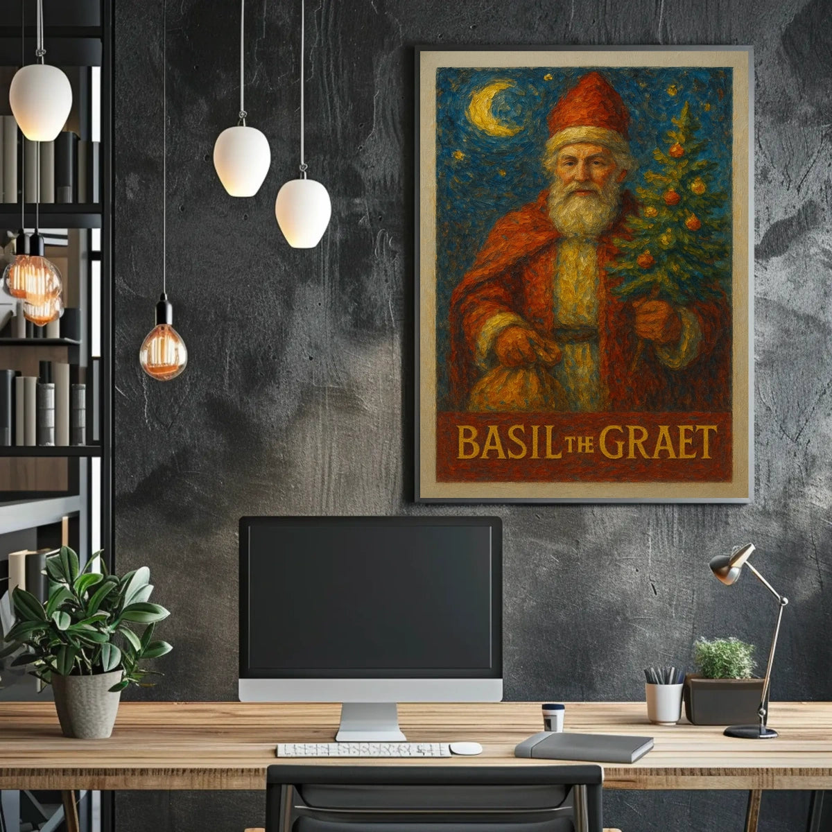 Enchanting Santa with Christmas Tree Heritage Poster