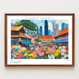 Flower Market in Singapore Poster PosterGoat
