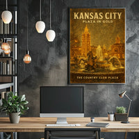 Kansas City Plaza In Gold Poster
