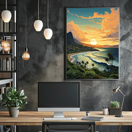 Tropical Sunset Serenity Poster