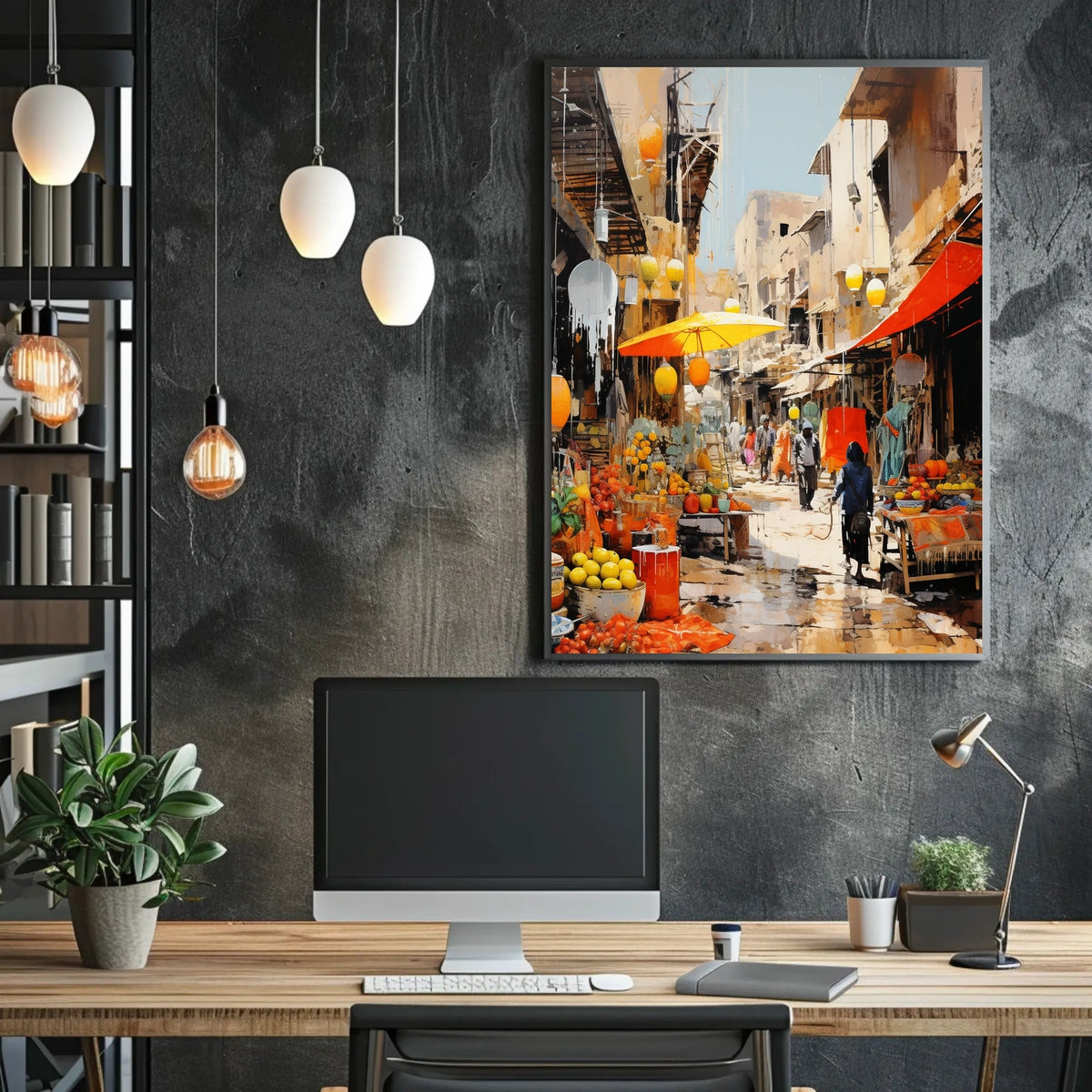 Vibrant Marketplace Cultural or Heritage Poster