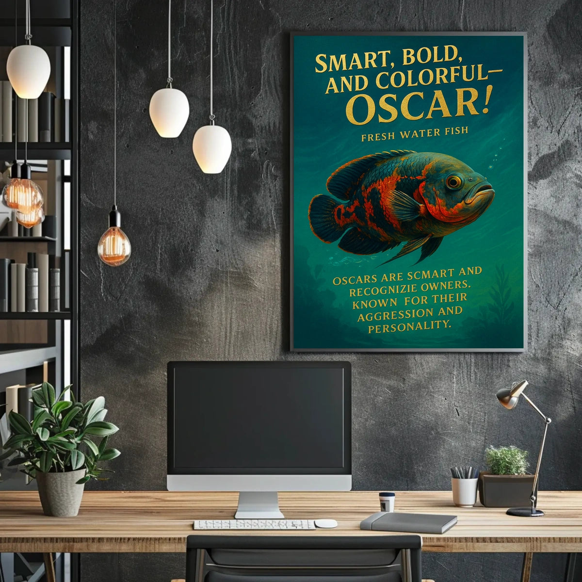 Oscar Fish Modern Art Poster: Bold & Colorful