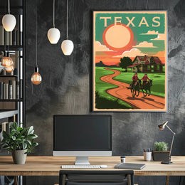 Texas Sunset Ride Poster
