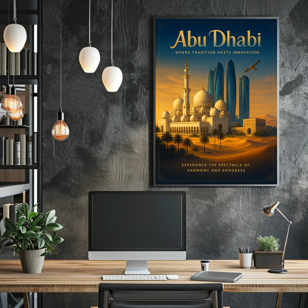 Abu Dhabi Tradition Innovation Cityscape Urban or Cityscape Poster