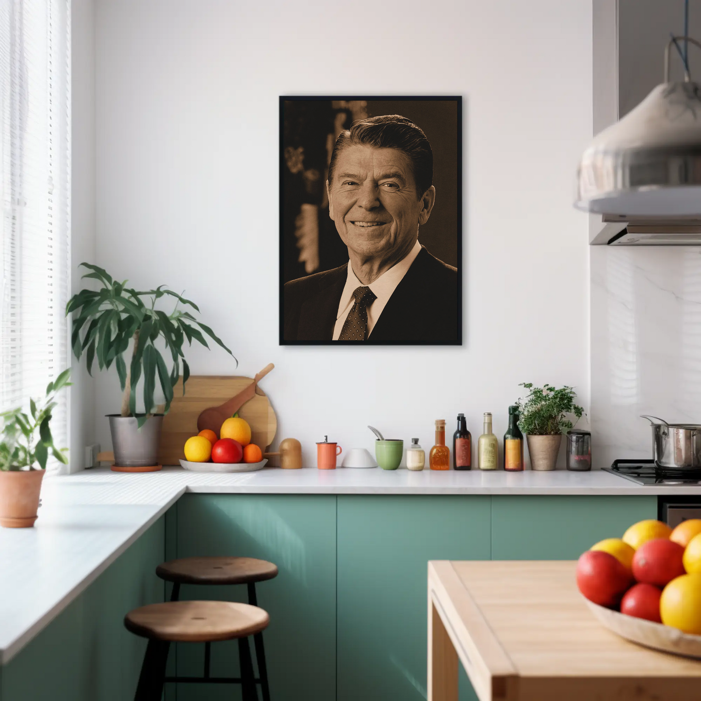 Ronald Reagan 40th President Sepia Photo