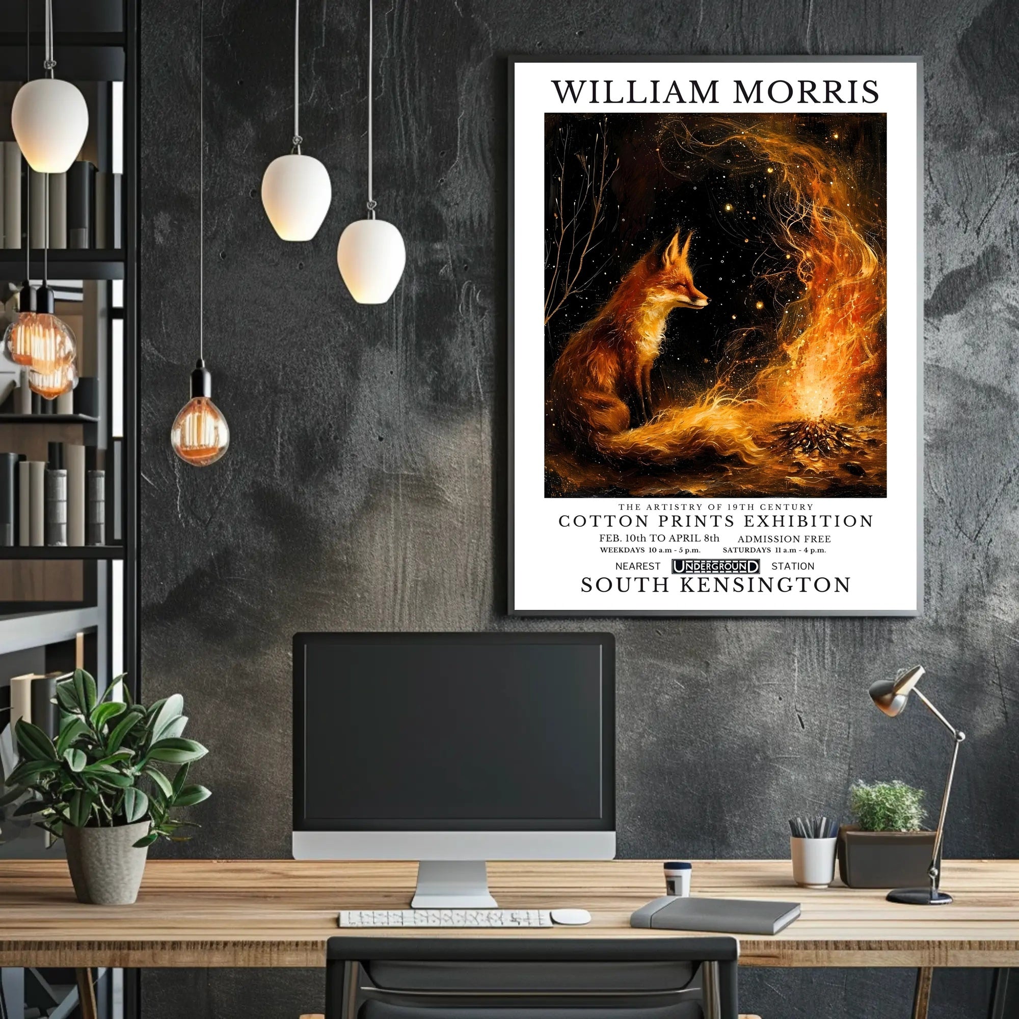 William Morris Fox and Fire Cultural Heritage Poster