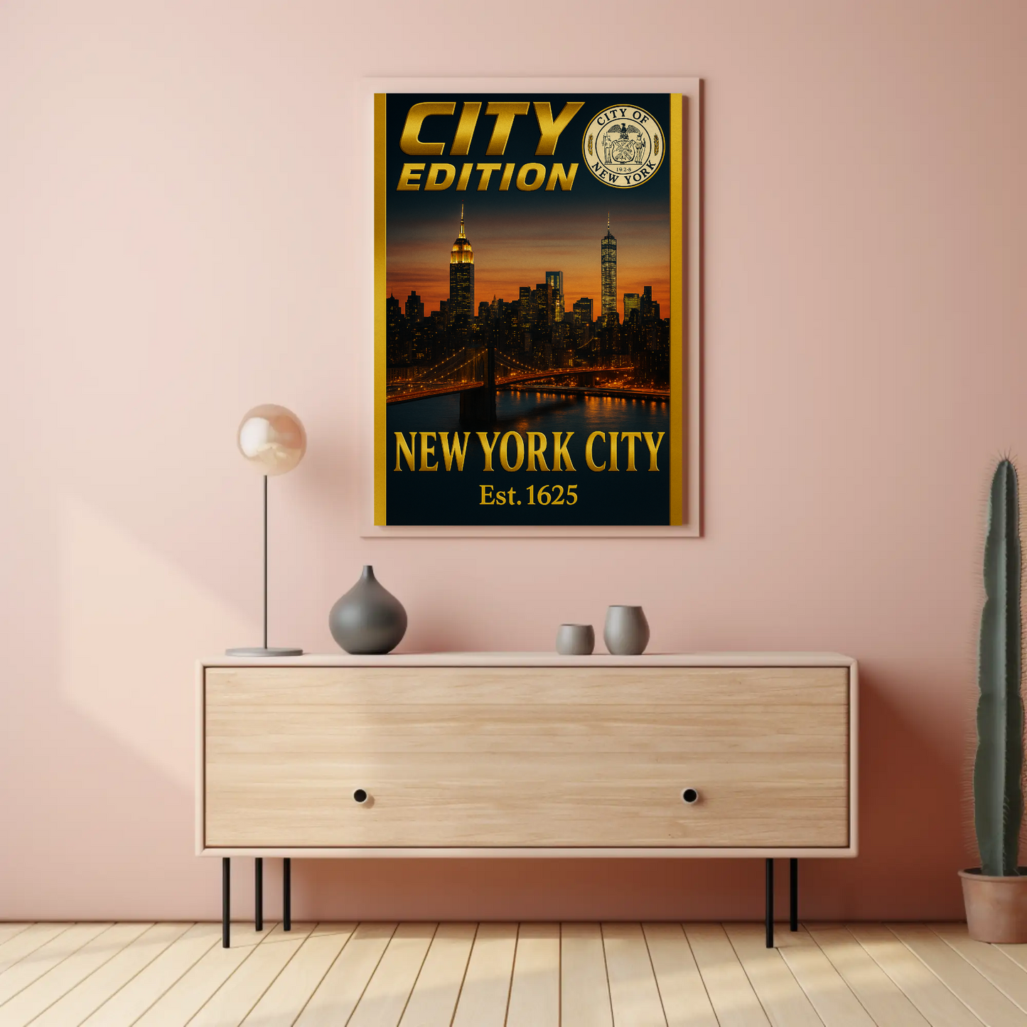 New York City Skyline City Edition Travel Poster