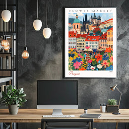 Flower Market in Prague Poster PosterGoat