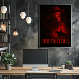 Buffalo Bill Portrayal on Vintage Cultural or Heritage Poster