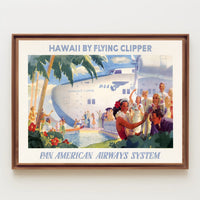 Hawaii Air Travel Vintage Poster by Pan American Airways Travel Poster