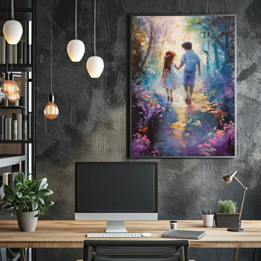 Vibrant Abstract Cityscape Art Deco Poster