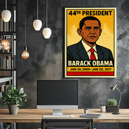 Barack Obama 44th President of the United States Inked Comic Style Poster