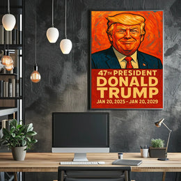 Donald Trump Visionary Orange Expressionism Patriot Poster