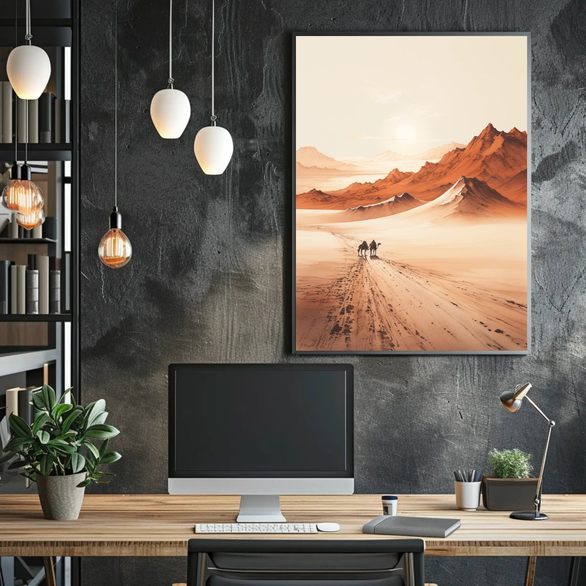 Sunset Ride Deserts Travel Poster