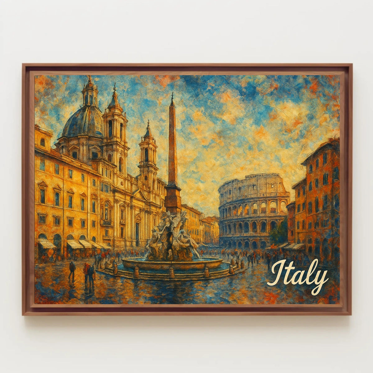 Enchanting Italy Watercolor Impressionism Travel Italian Landscapes Mediterranean Vibe Poster