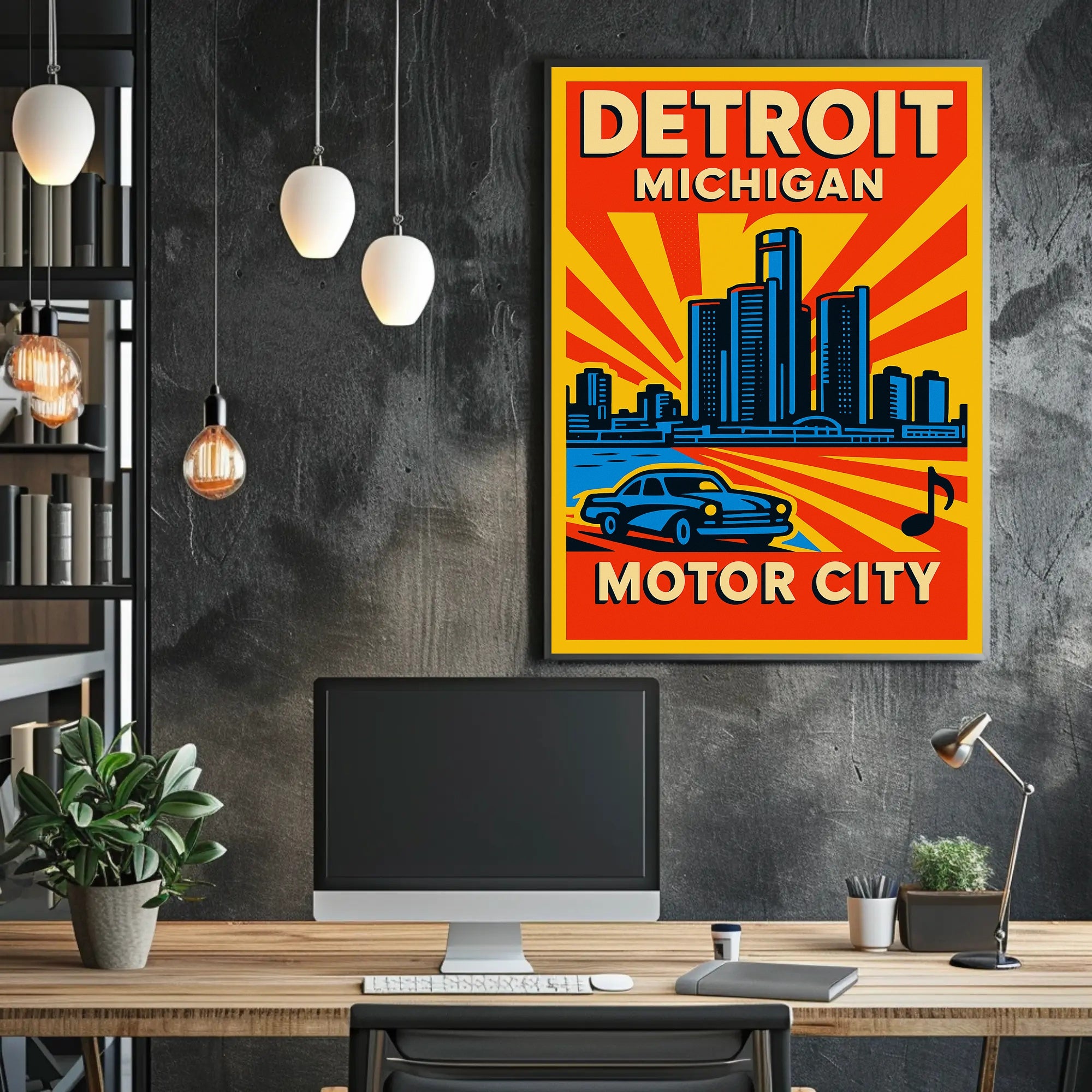 Detroit - Motor City Poster PosterGoat