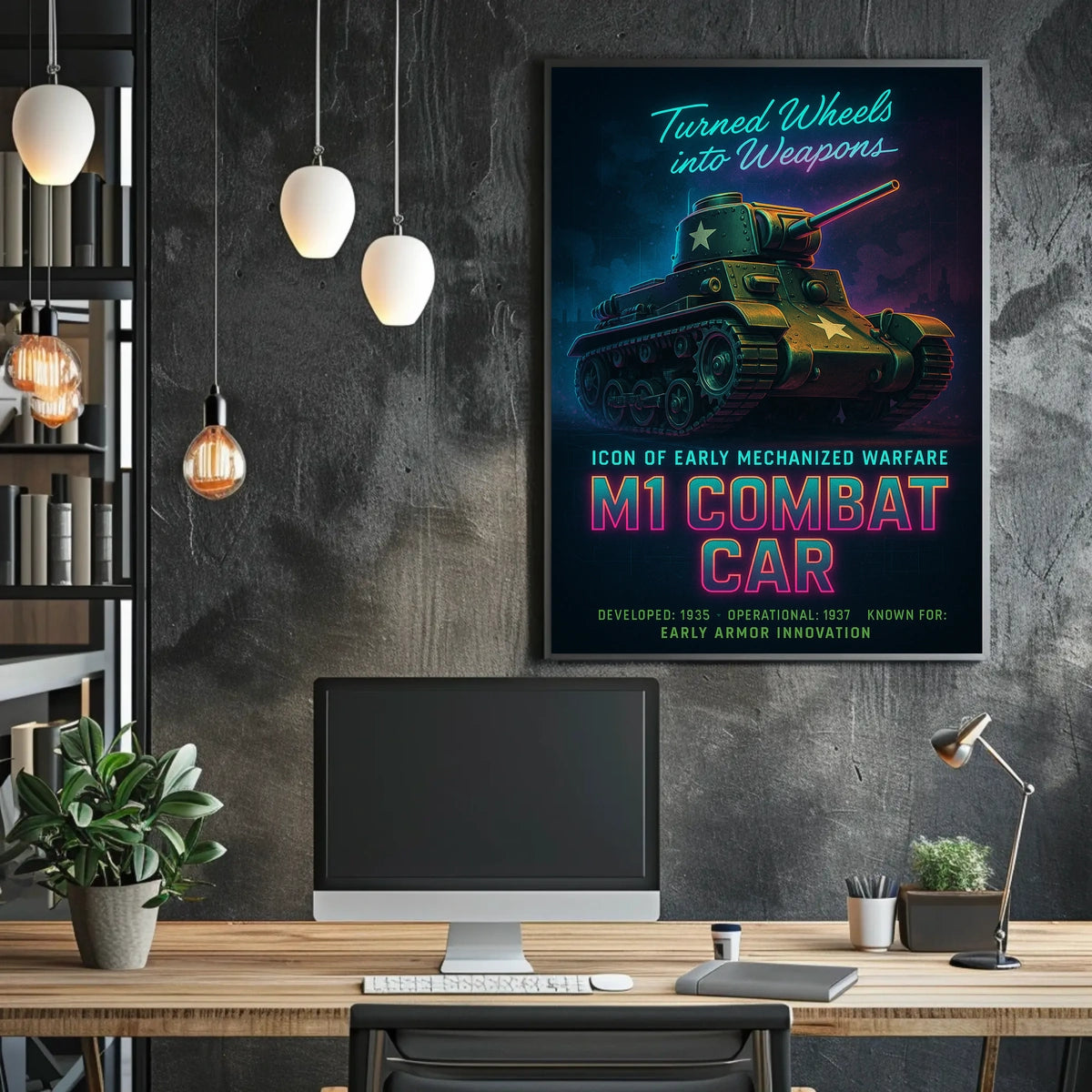 M1 Combat Car Icon Of Early Mechanized Poster
