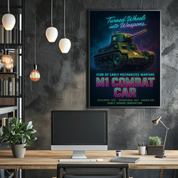 M1 Combat Car Icon Of Early Mechanized Poster