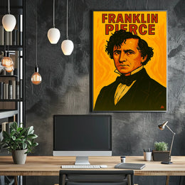 Franklin Pierce Scenic Portrait Vintage Travel Poster