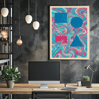 Abstract Futuristic Cityscape Art Deco Poster