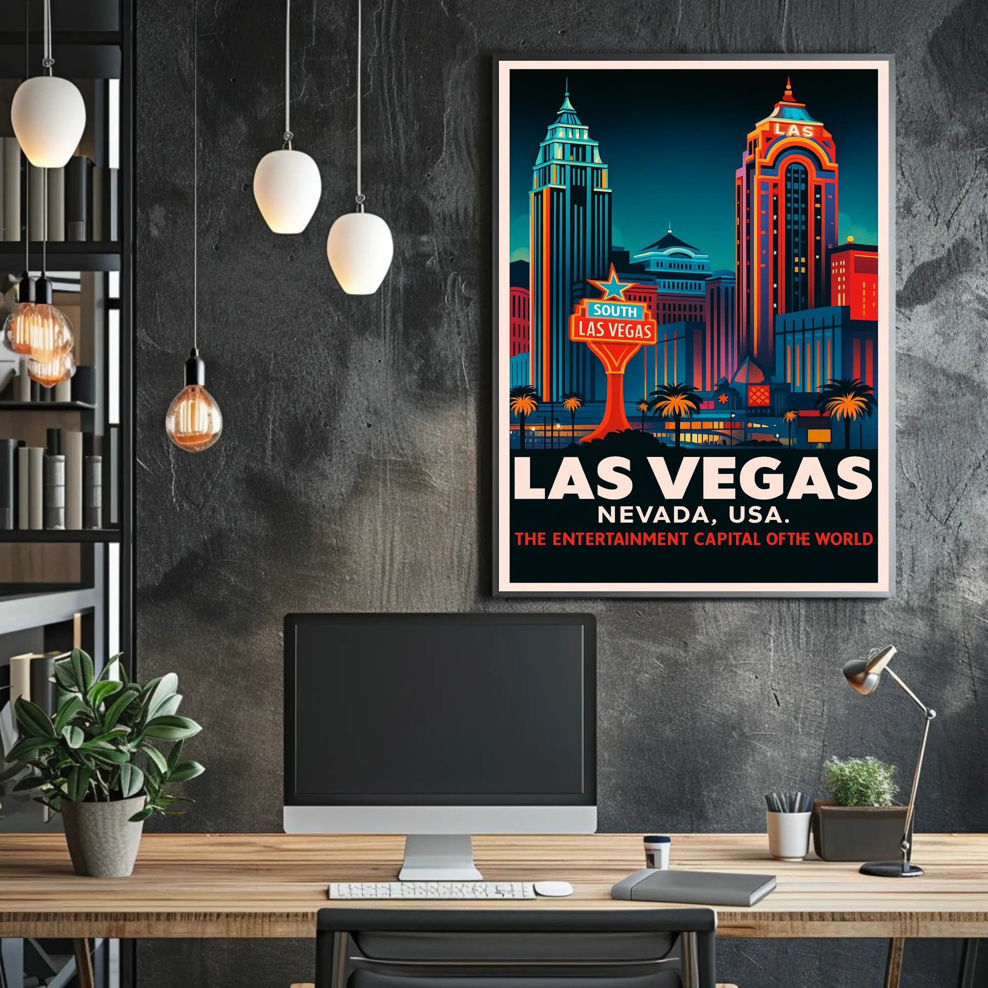 Las Vegas The Entertainment Capital Poster PosterGoat