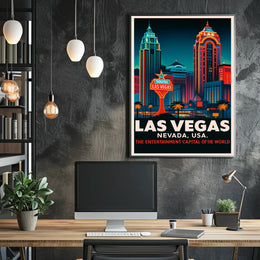 Las Vegas The Entertainment Capital Poster PosterGoat