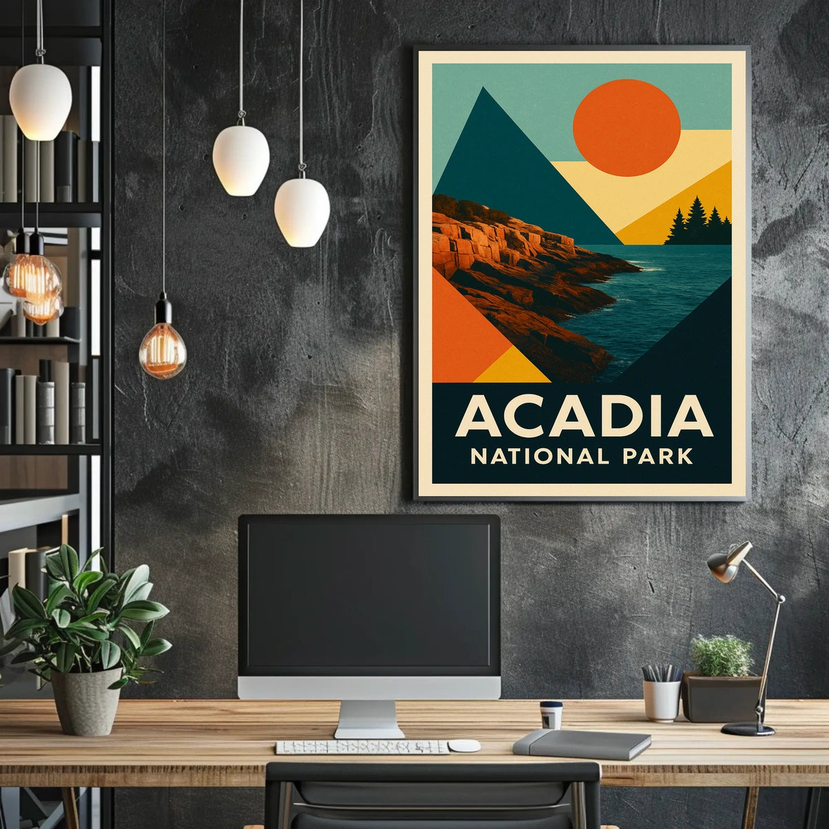 Acadia National Park Scenic Vintage Landscape Travel Decor Living Room Office Poster