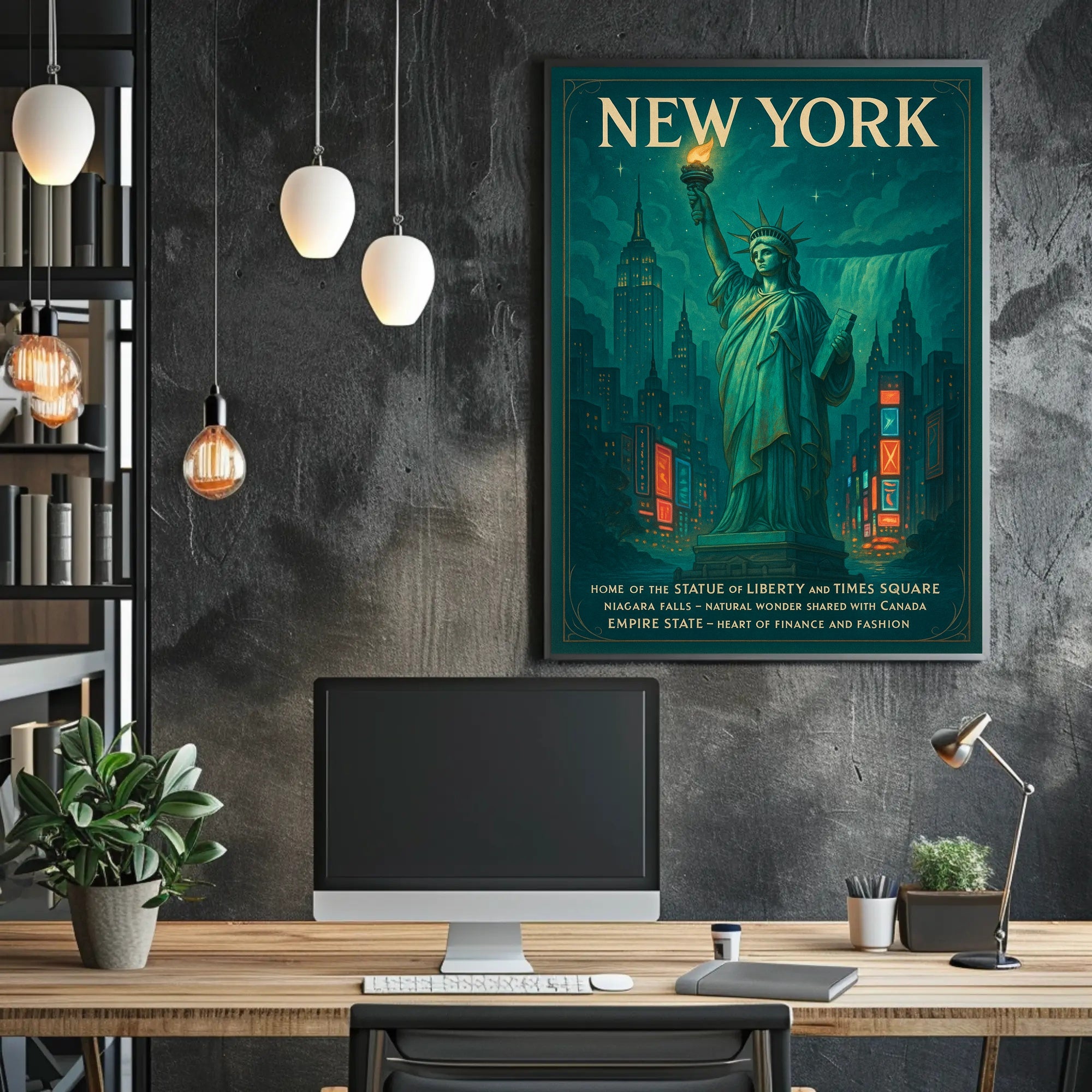 New York Iconic Landmarks Poster
