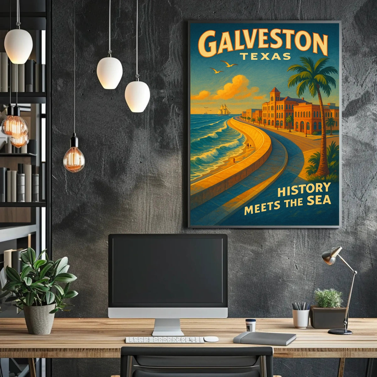 Galveston, Texas History Meets The Sea Poster