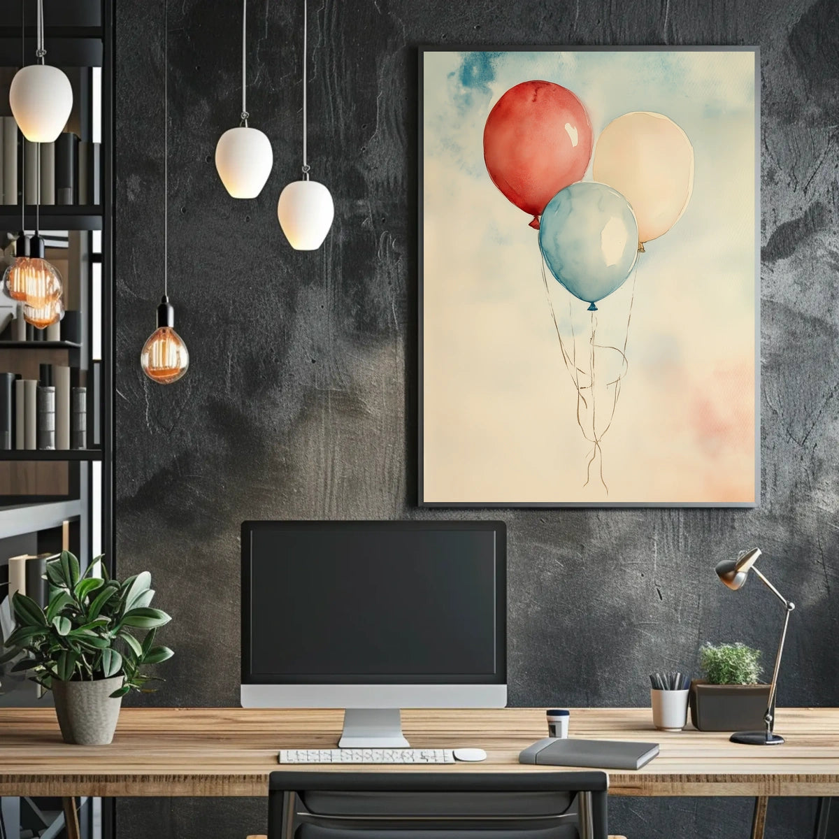 painting of three balloons Poster