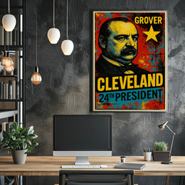 Grover Cleveland 24th President of the United States Graffiti Pop Art Poster