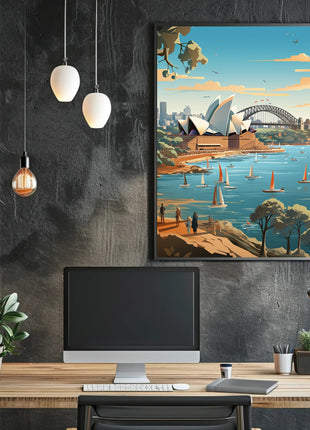 Sydney Iconic Landmarks Travel Poster