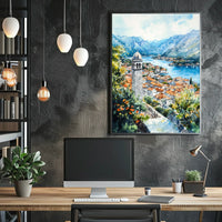 Montenegro Kotor Old Town and Bay View Poster