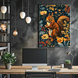 Red Squirrel in Enchanted Nature Animal Poster