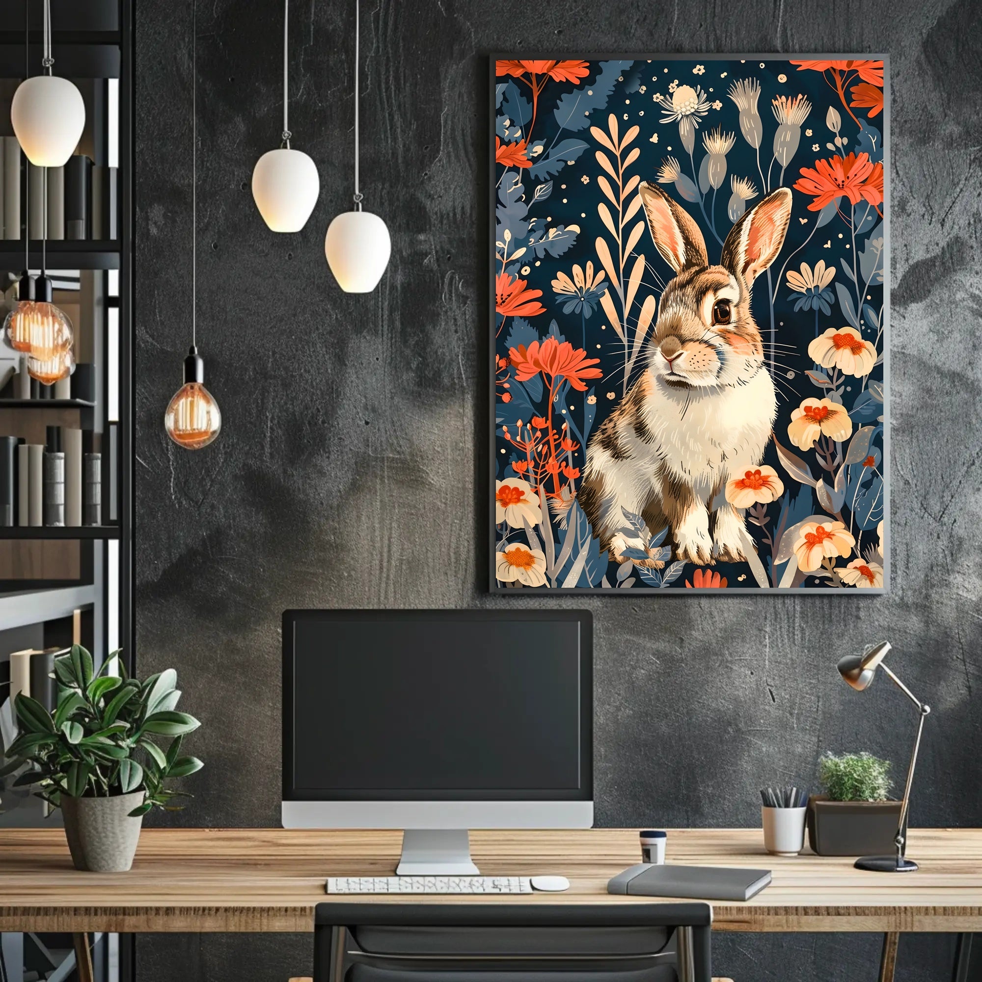 Enchanted Garden Rabbit William Morris Art Poster