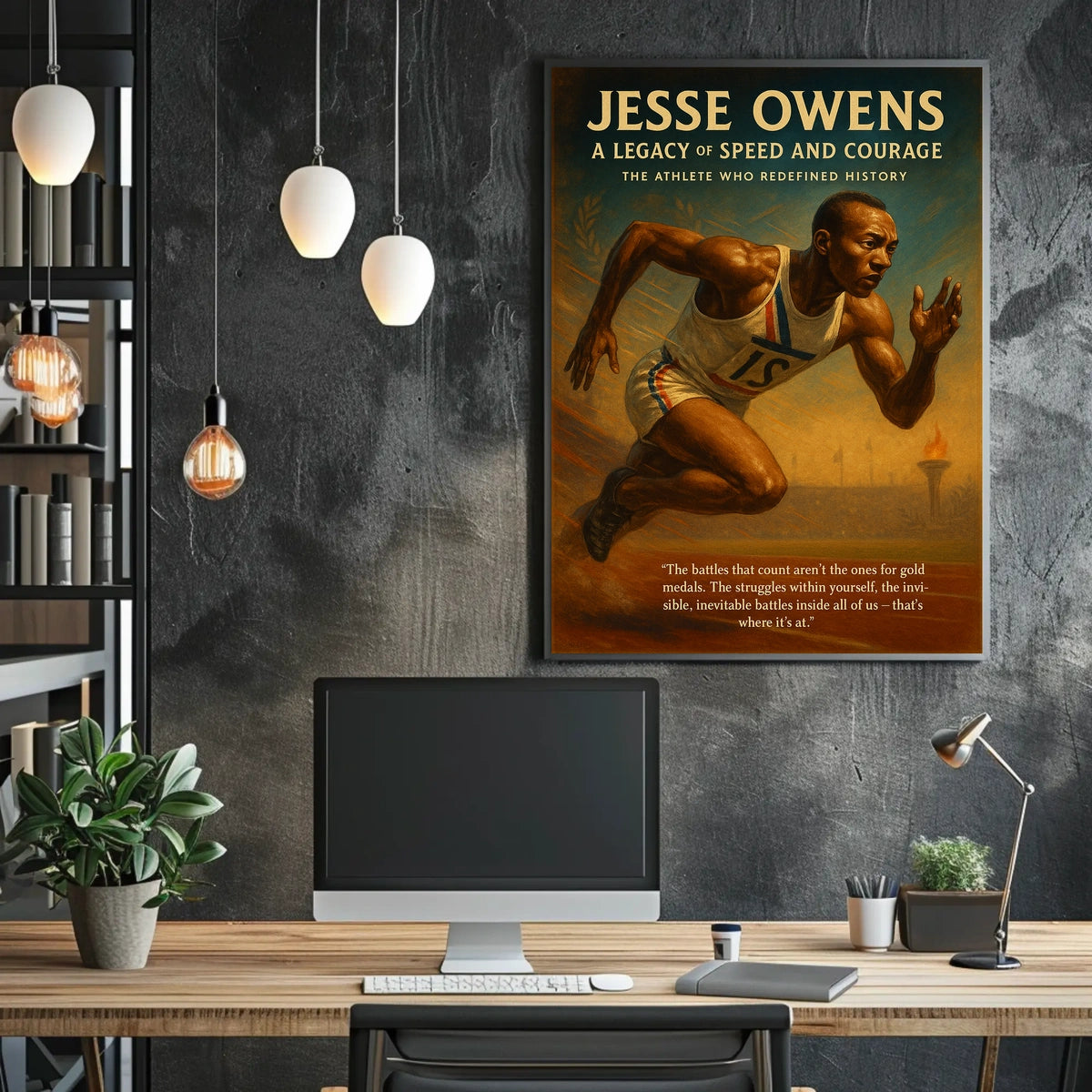 Jesse Owens Vintage Olympic Motivational Sports Poster