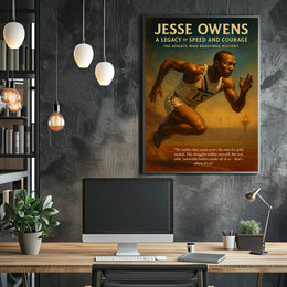 Jesse Owens Vintage Olympic Motivational Sports Poster