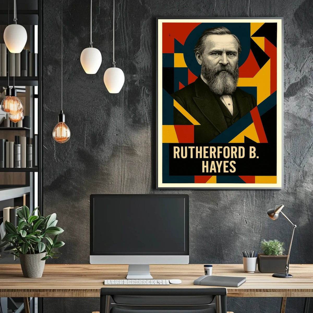 Rutherford B. Hayes 19th President of the United States Abstract Pop Poster