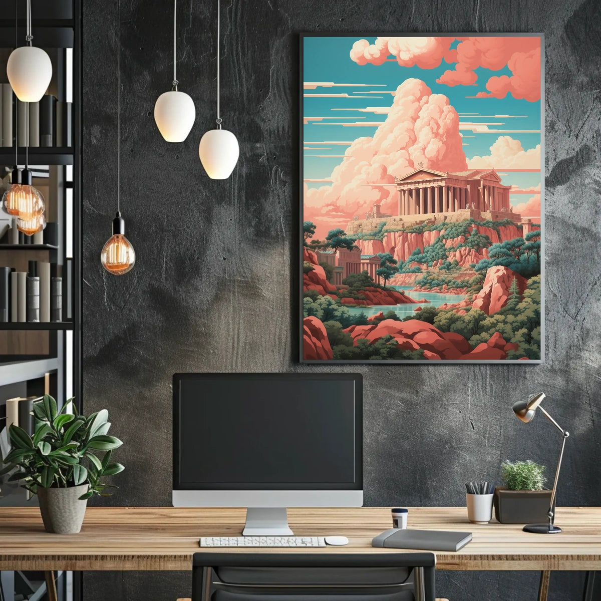 Ancient Greek Temple Surrealism Cultural or Heritage Poster