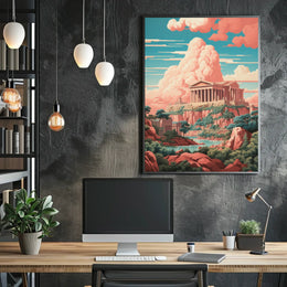 Ancient Greek Temple Surrealism Cultural or Heritage Poster